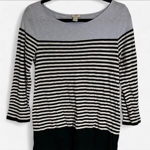 J. Crew Lightweight Sweater, Light Blue and Navy & White Striped, Size Small